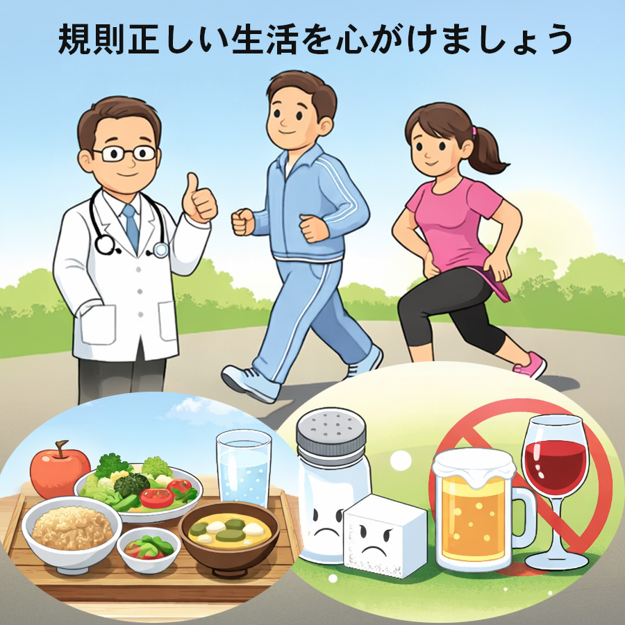 規則正しい生活習慣をイメージしたイラスト